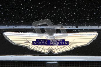 © Octane Photographic Ltd. Donington Park un-silenced general test day, 26th April 2012. Aston Martin DB3 badge. Digital Ref : 0301cb7d7456