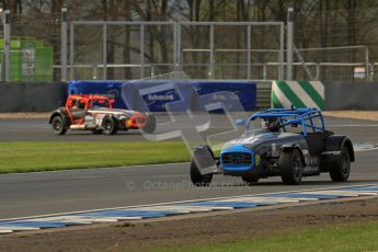 © Octane Photographic Ltd. Donington Park un-silenced general test day, 26th April 2012. Paul Lewis and Will Scully - Caterham 7. Digital Ref : 0301lw7d8267