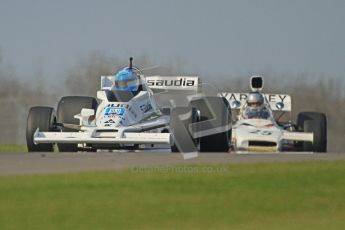 © Octane Photographic Ltd. Donington Park un-silenced general testing. Thursday 29th March 2012. Williams FW06 and McLaren M19, Historic F1. Digital Ref : 0261cb7d4340