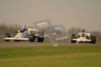 © Octane Photographic Ltd. Donington Park un-silenced general testing. Thursday 29th March 2012. Williams FW06 and McLaren M19, Historic F1. Digital Ref : 0261lw7d4691