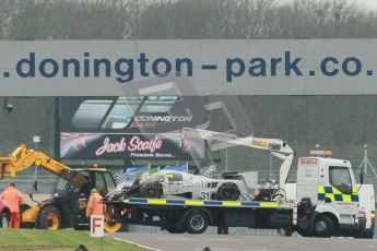 © Octane Photographic Ltd. Donington Park testing, May 3rd 2012. Aftermath of Bob Berridge's accident in the Ex-Michael Schumacher/Mauro Baldi Sauber C11. Digital Ref : 0313cb1d6968