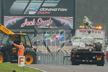 © Octane Photographic Ltd. Donington Park testing, May 3rd 2012. Aftermath of Bob Berridge's accident in the Ex-Michael Schumacher/Mauro Baldi Sauber C11. Digital Ref : 0313cb1d6971