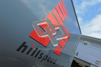 © Octane Photographic Ltd. 2012. Donington Park - General Test Day. Thursday 16th August 2012. Formula Renault BARC. Hillspeed transporter logo. Digital Ref : 0458cb1d0025