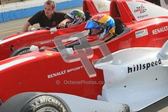 © Octane Photographic Ltd. 2012. Donington Park - General Test Day. Thursday 16th August 2012. Formula Renault BARC. Kieran Vernon and Jacob Nortoft - Hillspeed. Digital Ref : 0458cb1d016o