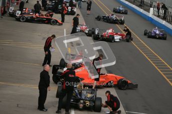 © Octane Photographic Ltd. 2012. Donington Park - General Test Day. Thursday 16th August 2012. Formula Renault BARC. Busy pitlane with Seb Morris in the foreground - Fortec Motorsports. Digital Ref : 0458cb1d0307