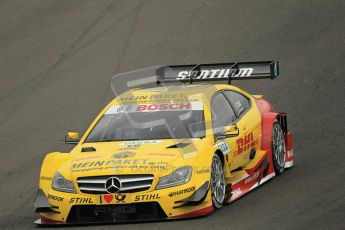 © Octane Photographic Ltd. 2012. DTM – Brands Hatch  - Friday Practice 1. David Coulthard - Mercedes AMG C-Coupe - DHL Paket Mercedes AMG. Digital Ref : 0340cb1d7128