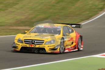 © Octane Photographic Ltd. 2012. DTM – Brands Hatch  - Friday Practice 1. David Coulthard - Mercedes AMG C-Coupe - DHL Paket Mercedes AMG. Digital Ref :