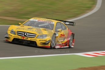 © Octane Photographic Ltd. 2012. DTM – Brands Hatch  - Friday Practice 1. David Coulthard - Mercedes AMG C-Coupe - DHL Paket Mercedes AMG. Digital Ref :