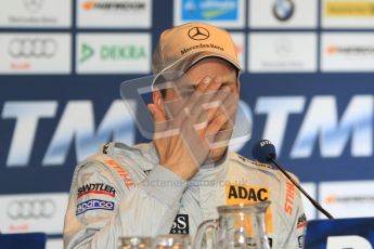 © Octane Photographic Ltd. 2012. DTM – Brands Hatch - Post-race press conference. Sunday 20th May 2012. Gary Paffett - AMG C-Coupe - Thomas Sabo Mercedes AMG.  Digital Ref : 0346cb7d7281
