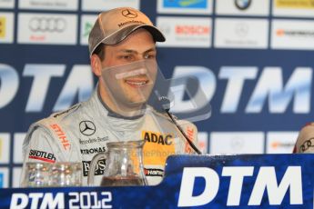 © Octane Photographic Ltd. 2012. DTM – Brands Hatch - Post-race press conference. Sunday 20th May 2012. Gary Paffett - AMG C-Coupe - Thomas Sabo Mercedes AMG.  Digital Ref : 0346cb7d7292