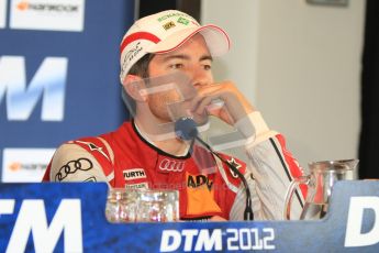 © Octane Photographic Ltd. 2012. DTM – Brands Hatch - Post-race press conference. Sunday 20th May 2012. Mike Rockenfeller - Audi A5 DTM - Audi Sport Team Phoenix. Digital Ref : 0346cb7d7301