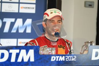 © Octane Photographic Ltd. 2012. DTM – Brands Hatch - Post-race press conference. Sunday 20th May 2012. Mike Rockenfeller - Audi A5 DTM - Audi Sport Team Phoenix. Digital Ref : 0346cb7d7326