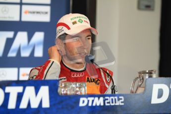 © Octane Photographic Ltd. 2012. DTM – Brands Hatch - Post-race press conference. Sunday 20th May 2012. Mike Rockenfeller - Audi A5 DTM - Audi Sport Team Phoenix. Digital Ref : 0346cb7d7332