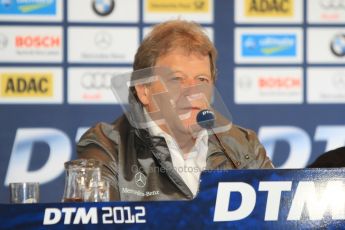 © Octane Photographic Ltd. 2012. DTM – Brands Hatch - Post-race press conference. Sunday 20th May 2012. Norbert Haug - Head of Mercedes Motorsport. Digital Ref : 0346cb7d7336