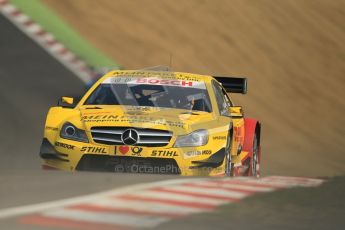 © Octane Photographic Ltd. 2012. DTM – Brands Hatch - Saturday 19th May 2012. David Coulthard - Mercedes AMG C-Coupe - DHL Paket Mercedes AMG. Digital Ref :
