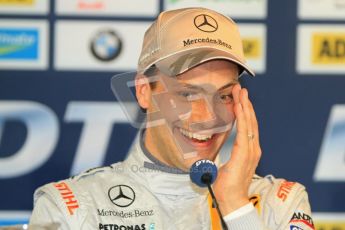 © Octane Photographic Ltd. 2012. DTM – Brands Hatch  - Saturday Press Conference. Gary Paffett - Mercedes AMG C-Coupe - Thomas Sabo Mercedes AMG. Digital Ref :