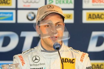 © Octane Photographic Ltd. 2012. DTM – Brands Hatch  - Saturday Press Conference. Gary Paffett - Mercedes AMG C-Coupe - Thomas Sabo Mercedes AMG. Digital Ref :