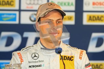© Octane Photographic Ltd. 2012. DTM – Brands Hatch - Saturday Press Conference. Gary Paffett - Mercedes AMG C-Coupe - Thomas Sabo Mercedes AMG. Digital Ref :