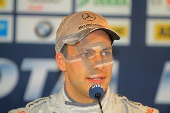 © Octane Photographic Ltd. 2012. DTM – Brands Hatch  - Saturday Press Conference. Gary Paffett - Mercedes AMG C-Coupe - Thomas Sabo Mercedes AMG. Digital Ref :