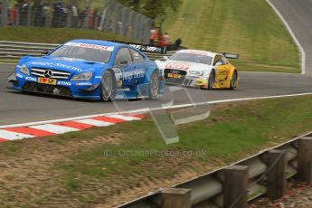© Octane Photographic Ltd. 2012. DTM – Brands Hatch  - Race. Sunday 20th May 2012. Perrson Motorsport – Roberto Merhi and Timo Scheider - Audi A5 DTM - Audi Sport Team Abt Sportsline. Digital Ref :