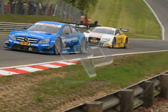 © Octane Photographic Ltd. 2012. DTM – Brands Hatch - Race. Sunday 20th May 2012. Perrson Motorsport – Roberto Merhi and Timo Scheider - Audi A5 DTM - Audi Sport Team Abt Sportsline. Digital Ref :
