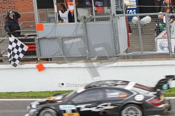 © Octane Photographic Ltd. 2012. DTM – Brands Hatch - Race. Sunday 20th May 2012. Gary Paffett takes the chequered flag infront of his home fans - Mercedes AMG C-Coupe - Thomas Sabo Mercedes AMG. Digital Ref :