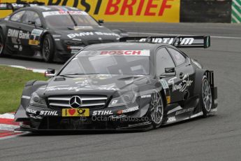 © Octane Photographic Ltd. 2012. DTM – Brands Hatch - Race. Sunday 20th May 2012. Gary Paffett - Mercedes AMG C-Coupe - Thomas Sabo Mercedes AMG and Bruno Spengler - BMW M3 DTM - BMW Team Schnitzer. Digital Ref :