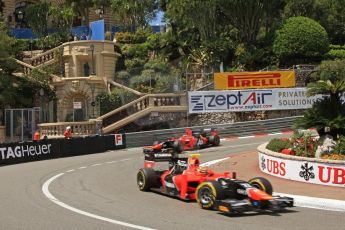 © Octane Photographic Ltd. 2012. F1 Monte Carlo - GP2 Practice 1. Thursday  24th May 2012. Rio Haryanto and Max Chilton - Carlin. Digital Ref : 0353cb7d7942