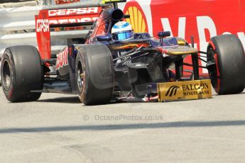 © Octane Photographic Ltd. 2012. F1 Monte Carlo - Qualifying - Session 2. Saturday 26th May 2012. Jean-Eric Vergne limps back to the pits with a damaged front wing - Toro Rosso. Digital Ref : 0355cb1d6715