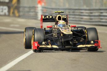 © Octane Photographic Ltd. 2012. F1 Monte Carlo - Practice 1. Thursday 24th May 2012. Romain Grosjean - Lotus. Digital Ref : 0350cb1d0139
