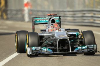 © Octane Photographic Ltd. 2012.  F1 Monte Carlo - Practice 1. Thursday  24th May 2012. Michael Schumacher - Mercedes. Digital Ref : 0350cb1d0152