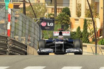 © Octane Photographic Ltd. 2012.  F1 Monte Carlo - Practice 1. Thursday  24th May 2012. Pastor Maldonado - Williams. Digital Ref : 0350cb1d0483