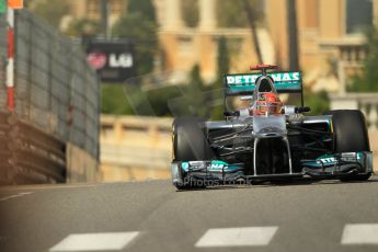 © Octane Photographic Ltd. 2012. F1 Monte Carlo - Practice 1. Thursday 24th May 2012. Michael Schumacher - Mercedes. Digital Ref : 0350cb1d0559