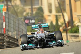 © Octane Photographic Ltd. 2012. F1 Monte Carlo - Practice 1. Thursday  24th May 2012. Michael Schumacher - Mercedes. Digital Ref : 0350cb1d0581