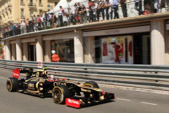 © Octane Photographic Ltd. 2012. F1 Monte Carlo - Practice 1. Thursday  24th May 2012. Romain Grosjean - Lotus. Digital Ref : 0350cb7d7488