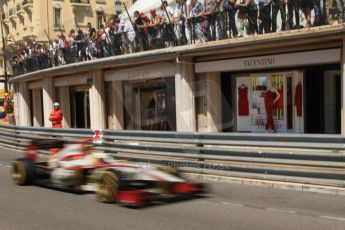 © Octane Photographic Ltd. 2012. F1 Monte Carlo - Practice 1. Thursday 24th May 2012. Pedro de la Rosa - HRT. Digital Ref : 0350cb7d7601