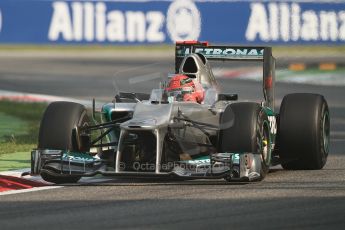 © 2012 Octane Photographic Ltd. Italian GP Monza - Friday 7th September 2012 - F1 Practice 1. Mercedes W03 - Michael Schumacher. Digital Ref : 0505lw7d5467
