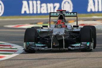 © 2012 Octane Photographic Ltd. Italian GP Monza - Friday 7th September 2012 - F1 Practice 1. Mercedes W03 - Michael Schumacher. Digital Ref : 0505lw7d5695