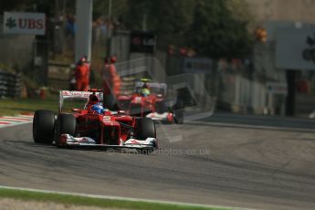 © 2012 Octane Photographic Ltd. Italian GP Monza - Saturday 8th September 2012 - F1 Practice 3. Ferrari F2012 - Fernando Alonso and Felipe Massa. Digital Ref : 0512lw1d1206