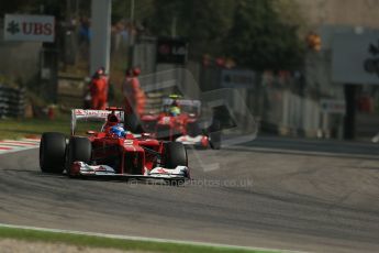 © 2012 Octane Photographic Ltd. Italian GP Monza - Saturday 8th September 2012 - F1 Practice 3. Ferrari F2012 - Fernando Alonso and Felipe Massa. Digital Ref : 0512lw1d1206