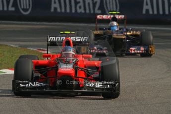 © 2012 Octane Photographic Ltd. Italian GP Monza - Saturday 8th September 2012 - F1 Practice 3. Marussia MR01 - Charles Pic and Toro Rosso STR7 - Jean-Eric Vergne. Digital Ref :