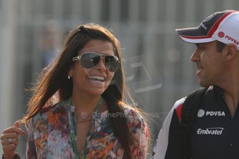 © 2012 Octane Photographic Ltd. Italian GP Monza - Saturday 8th September 2012 - F1 Paddock. Pastor Maldonado (Williams) and girlfriend Gabriella Tarkany. Digital Ref :