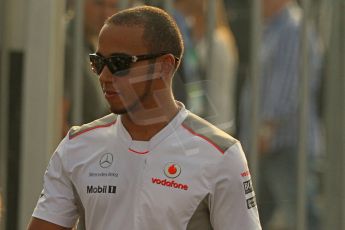 © 2012 Octane Photographic Ltd. Italian GP Monza - Saturday 8th September 2012 - F1 Paddock. Lewis Hamilton. Digital Ref :
