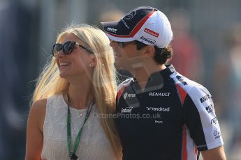 World © Octane Photographic Ltd. Formula 1 Italian GP, F1 Paddock. 9th September 2012 - Bruno Senna (Williams) with girlfriend Charlotte Evans. . Digital Ref : 0517lw1d8819
