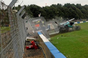 © Chris Enion/Octane Photographic Ltd 2012. FIA GT1 Championship, Donington Park, Sunday 30th September 2012. Nikolas Mayr-Melnhof crashes out at Hollywood on lap one in his Vita4One Racing Team BMW E89 Z4GT3. Digital Ref : 0534ce1d0142