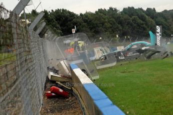 © Chris Enion/Octane Photographic Ltd 2012. FIA GT1 Championship, Donington Park, Sunday 30th September 2012. Nikolas Mayr-Melnhof crashes out at Hollywood on lap one in his Vita4One Racing Team BMW E89 Z4GT3. Digital Ref : 0534ce1d0145