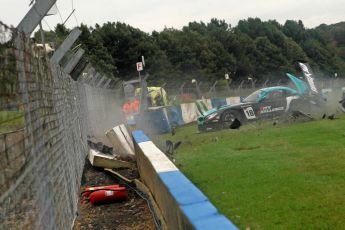 © Chris Enion/Octane Photographic Ltd 2012. FIA GT1 Championship, Donington Park, Sunday 30th September 2012. Nikolas Mayr-Melnhof crashes out at Hollywood on lap one in his Vita4One Racing Team BMW E89 Z4GT3. Digital Ref : 0534ce1d0146