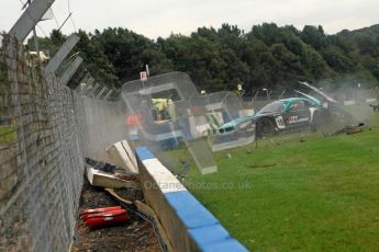 © Chris Enion/Octane Photographic Ltd 2012. FIA GT1 Championship, Donington Park, Sunday 30th September 2012. Nikolas Mayr-Melnhof crashes out at Hollywood on lap one in his Vita4One Racing Team BMW E89 Z4GT3. Digital Ref : 0534ce1d0147