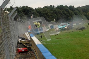 © Chris Enion/Octane Photographic Ltd 2012. FIA GT1 Championship, Donington Park, Sunday 30th September 2012. Nikolas Mayr-Melnhof crashes out at Hollywood on lap one in his Vita4One Racing Team BMW E89 Z4GT3. Digital Ref : 0534ce1d0149