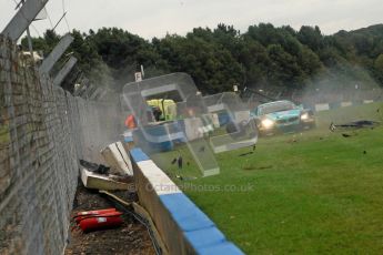 © Chris Enion/Octane Photographic Ltd 2012. FIA GT1 Championship, Donington Park, Sunday 30th September 2012. Nikolas Mayr-Melnhof crashes out at Hollywood on lap one in his Vita4One Racing Team BMW E89 Z4GT3. Digital Ref : 0534ce1d0150